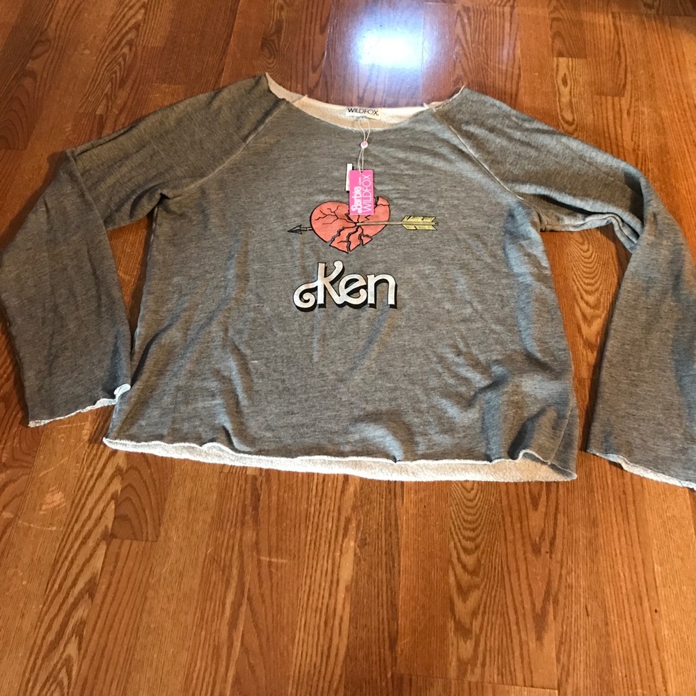 Wildfox Gray Sweatshirt with Heart Graphic